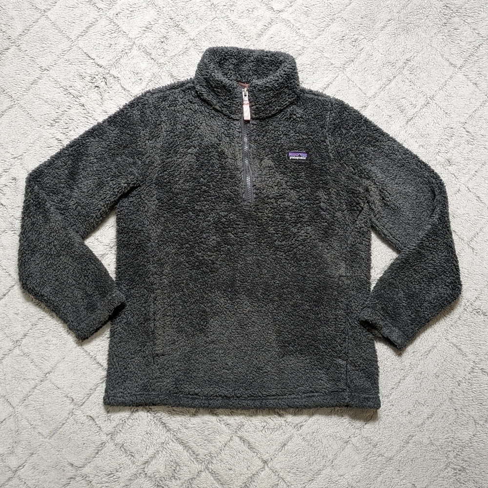 Patagonia Pullover Girls XL Gray Los Gatos ¼ Zip Fleece Jacket High Pile